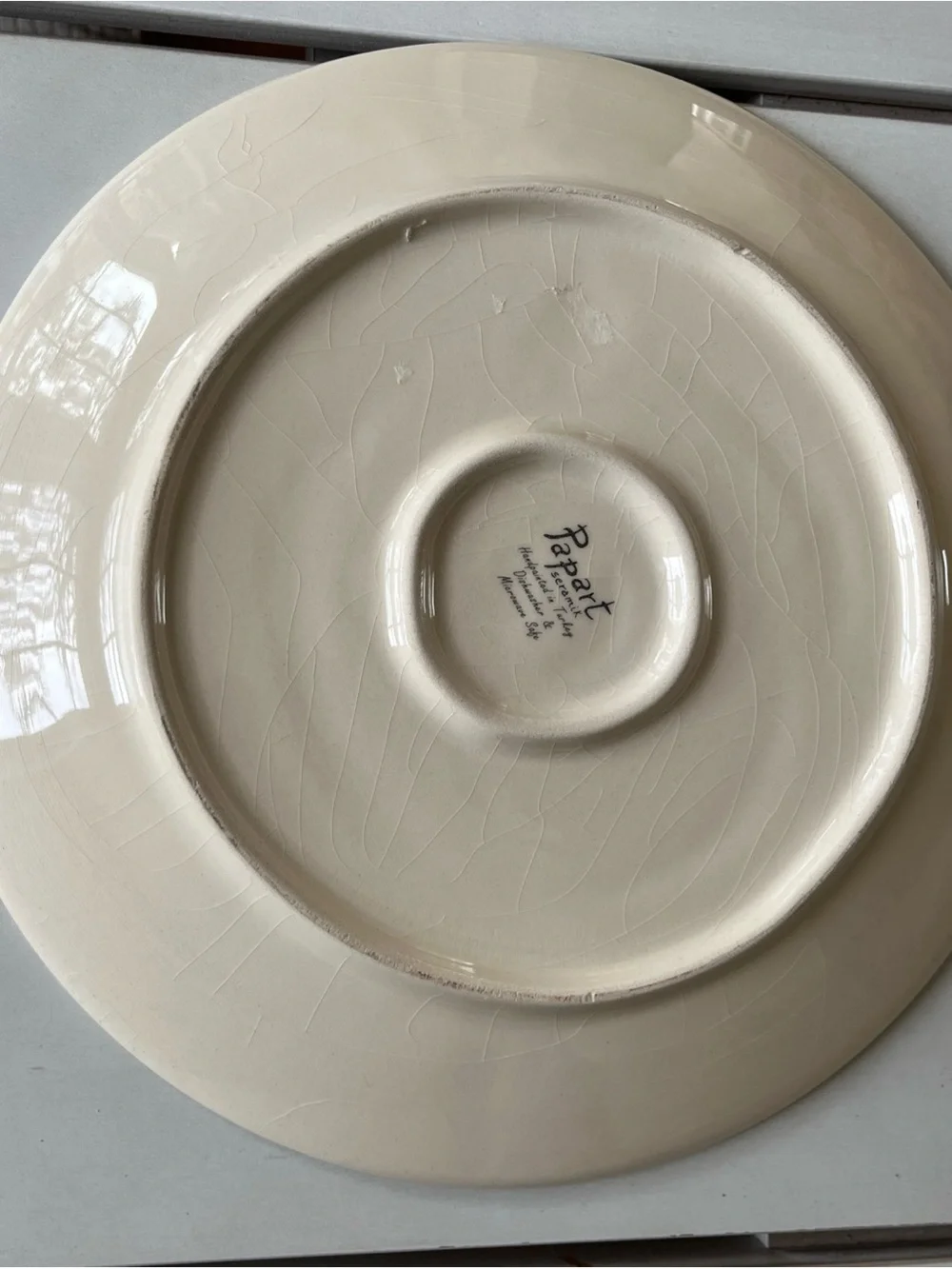 Papart Ceramic Hand painted in Turkey  serving dish plate 10.5”